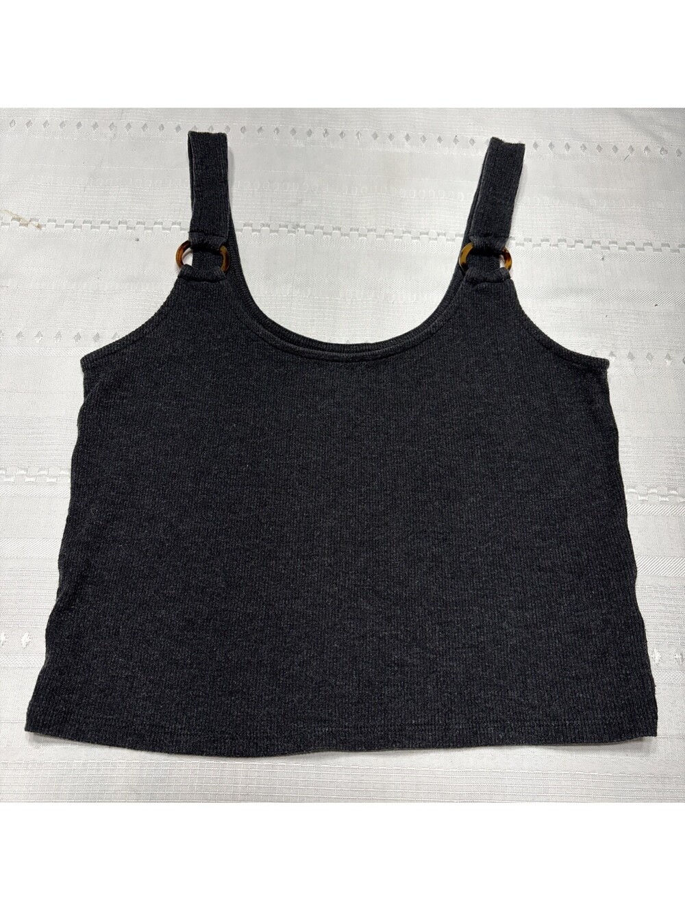American Eagle Ladies Gray Ribbed Tank /Crop Top- Size M